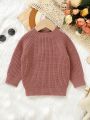 Baby Girls' Solid Color Drop Shoulder Sweater