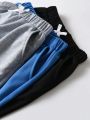 SHEIN 3pcs/Set Tween Boys' Comfortable Solid Color Sweatpants For Casual Wear