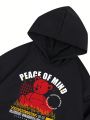 Slogan Graphic Kangaroo Pocket Hoodie