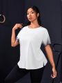 Daily&Casual Plus Size Ombre Color Short Sleeve Athletic T-Shirt