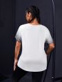 Daily&Casual Plus Size Ombre Color Short Sleeve Athletic T-Shirt