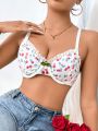 Women'S Cherry Print Underwear Bra (Valentine'S Day)