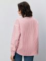 SHEIN Frenchy Striped Print Drop Shoulder Shirt