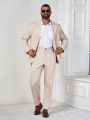 Manfinity Men'S Plus Size Solid Color Suit Set