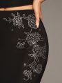 SHEIN BAE Flower Perm Pencil Skirt