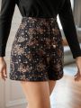 SHEIN Frenchy High Waisted Shorts With All-over Print