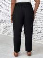 Plus Size Women'S Solid Color Tapered Pants