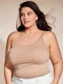 SHEIN BASICS Plus Size Women'S One Shoulder Solid Color Top