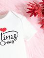 Baby Girls Letter Print Valentine'S Day T-Shirt Family Pack (5 Pieces Sold Separately)
