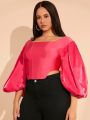 Katalyst Kouture Plus Size Women'S Puff Sleeve Crop Top