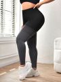 Plus Wide Waistband Sports Leggings