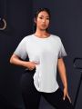 Daily&Casual Plus Size Ombre Color Short Sleeve Athletic T-Shirt