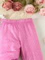 Baby Girls' Floral And Polka Dot Printed Long Pants