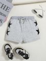 SHEIN Kids Cooltwn Girls Star Print Drawstring Waist Shorts