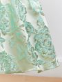 SHEIN Baby Floral Print Ruffle Trim Dress