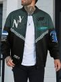 Manfinity Sporsity Men'S Pattern Printed Baseball Jacket