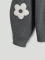 SHEIN Qutie Plus Floral Pattern Drop Shoulder Cardigan