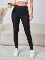 Women's High Waisted Contrast Trim Leggings