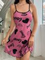 Women's Letter Printed Sleep Dress