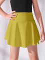 Tween Girl Wide Waistband Ruffle Hem Skirt With Phone Pocket