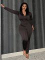 SHEIN Slayr Plus Size Solid Color Hooded Jumpsuit