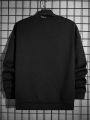 Men'S Plus Size Casual Sweatshirt With Round Neck And Long Sleeves, Solid Color