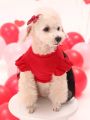 PETSIN Valentine'S Day Red & Black Tulle Heart Shaped Pet Skirt