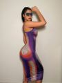 SHEIN Swim Y2GLAM Ladies' Striped Thermal Imaging Printed Spaghetti Strap Maxi Dress