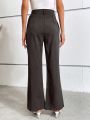 SHEIN Essnce Women's Solid Color Suit Pants