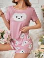 Women'S Cartoon Printed Pajama Set