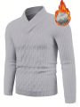 Manfinity Homme Men's Slim Fit Cable Knit Fleece-lined Sweater