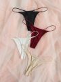 4pack Solid Thong Set