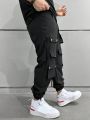 Manfinity EMRG Men's Loose Solid Color Multi-Pocket Cargo Pants