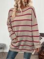 SHEIN LUNE Striped Pattern Drop Shoulder Sweater