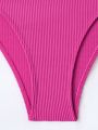 SHEIN Swim Chicsea Ladies' One-piece Swimsuit With Shoulder Strap Ties