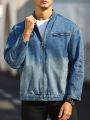 Manfinity LEGND Loose Men's Zipper Front Denim Jacket