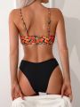 SHEIN Swim Mod Floral Pattern Two-piece Swimsuit Set
