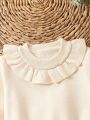 Baby Girl Ruffle Trim Flare Sleeve Sweater