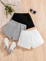 SHEIN Kids EVRYDAY Little Girls' Knotted Waistband Shorts