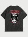 Manfinity Hypemode Men's Loose Fit T-Shirt With Oversized Mouth Printed On Back