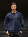 Manfinity Homme Men's Striped Round Neck Sweater