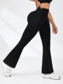 SHEIN Daily&Casual Ladies' Solid Color Flared Sports Pants