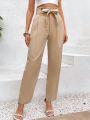 SHEIN Frenchy Loose Fit Paper Bag Waist Pants