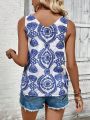 Women'S Flower Embroidery Tank Top