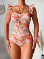 Floral Print One-Piece Swimsuit