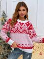 SHEIN LUNE Women's Geometric Pattern Sweater