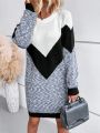 Colorblock Raglan Sleeve Sweater Dress