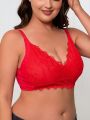 Larger Size Women's Lace Wireless Bra