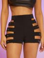 Asavvy Cut Out Buckle Detail Shorts