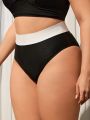 SHEIN Swim SPRTY Plus Size Women's Colorblock Swim Bottom